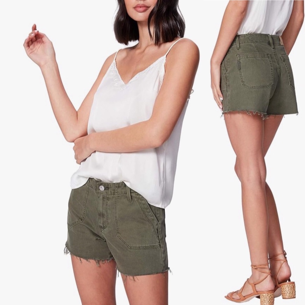 Paige Mayslie Utility Short in Vintage Ivy Green